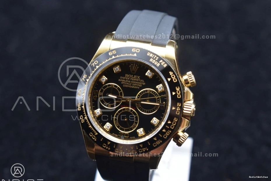 V Diamonds Clean 1:1 Edition Best SA4130 Dial Oysterflex Daytona on Timeless Black Strap Rubber 416 116518 0125